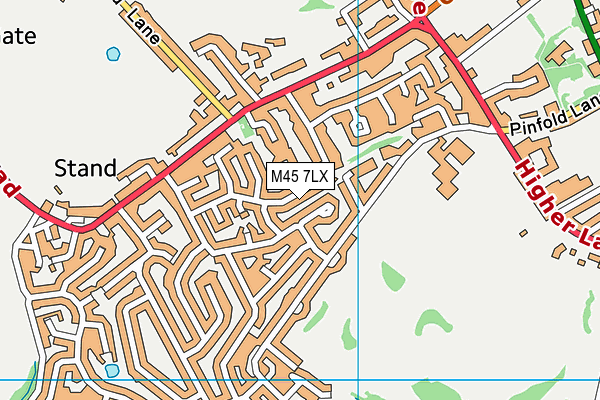 M45 7LX map - OS VectorMap District (Ordnance Survey)