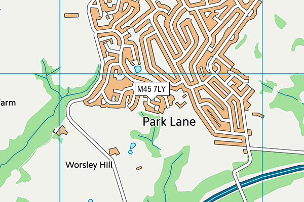 M45 7LY map - OS VectorMap District (Ordnance Survey)