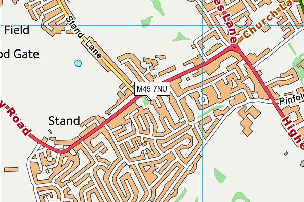M45 7NU map - OS VectorMap District (Ordnance Survey)