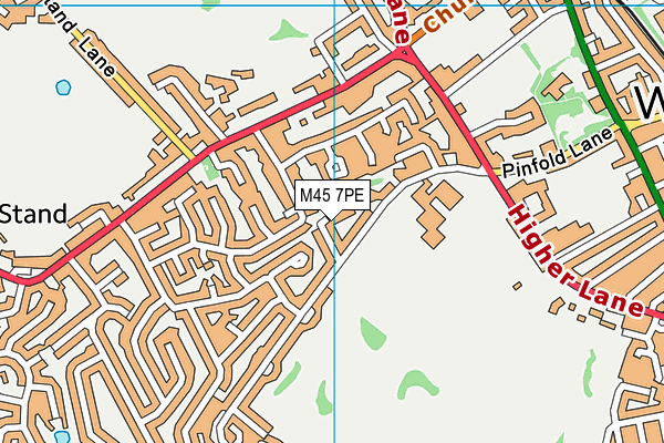 M45 7PE map - OS VectorMap District (Ordnance Survey)