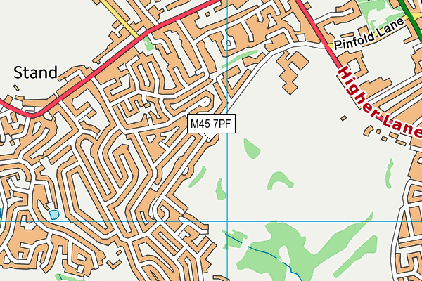 M45 7PF map - OS VectorMap District (Ordnance Survey)