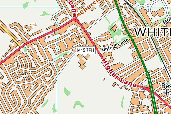 Bury Sport For All Centre map (M45 7PH) - OS VectorMap District (Ordnance Survey)