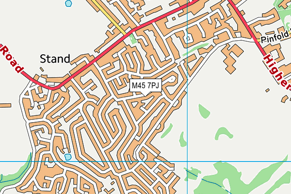 M45 7PJ map - OS VectorMap District (Ordnance Survey)