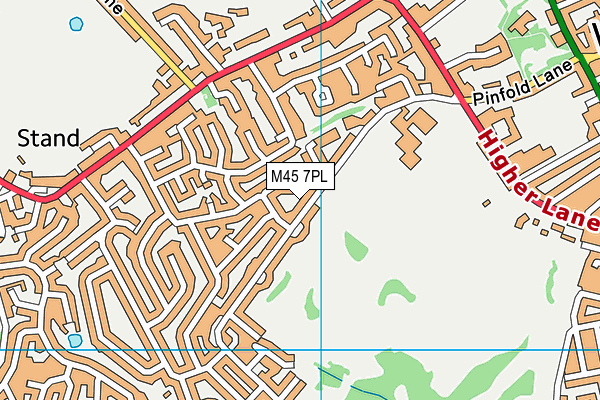 M45 7PL map - OS VectorMap District (Ordnance Survey)