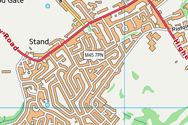 M45 7PN map - OS VectorMap District (Ordnance Survey)