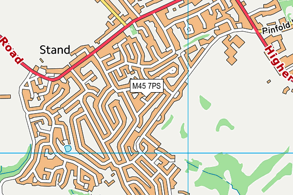 M45 7PS map - OS VectorMap District (Ordnance Survey)