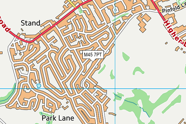 M45 7PT map - OS VectorMap District (Ordnance Survey)