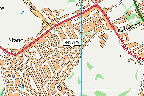 M45 7PW map - OS VectorMap District (Ordnance Survey)