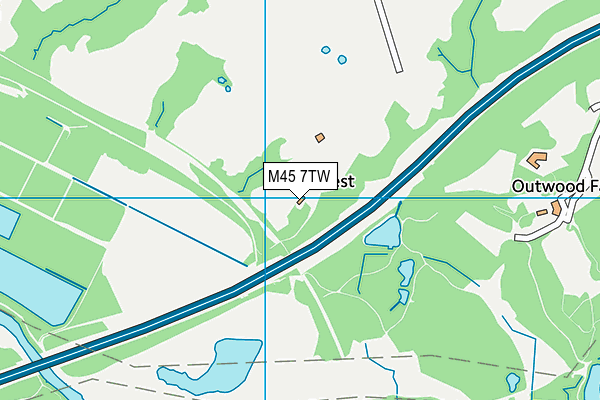 M45 7TW map - OS VectorMap District (Ordnance Survey)