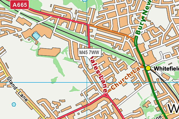 M45 7WW map - OS VectorMap District (Ordnance Survey)