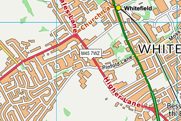 M45 7WZ map - OS VectorMap District (Ordnance Survey)