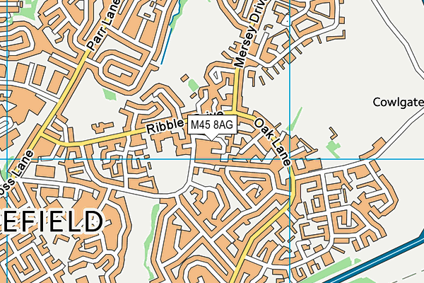 M45 8AG map - OS VectorMap District (Ordnance Survey)