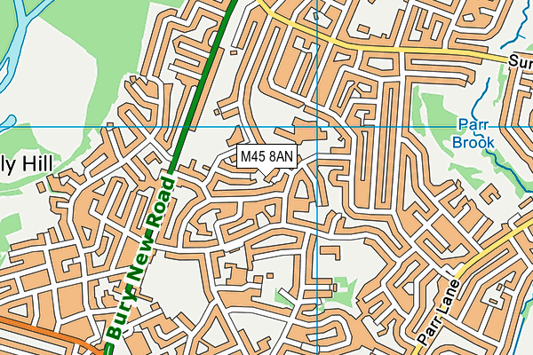 M45 8AN map - OS VectorMap District (Ordnance Survey)