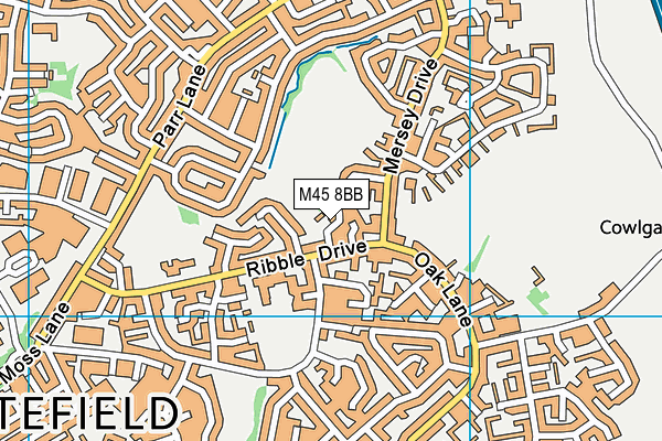 M45 8BB map - OS VectorMap District (Ordnance Survey)