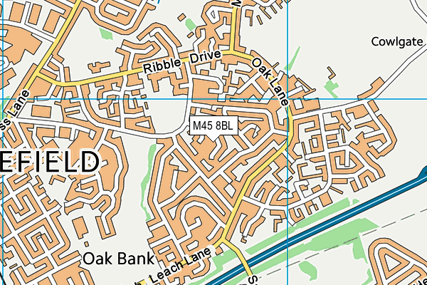 M45 8BL map - OS VectorMap District (Ordnance Survey)