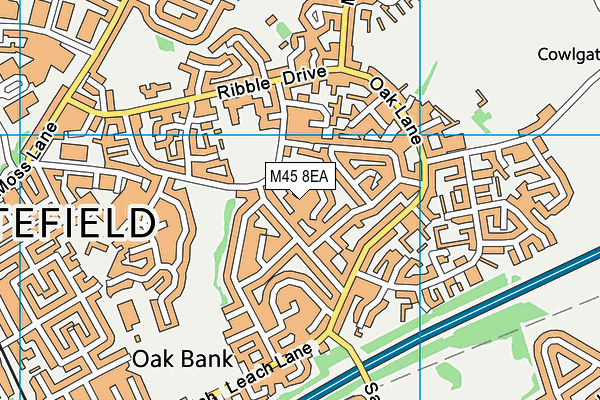 M45 8EA map - OS VectorMap District (Ordnance Survey)