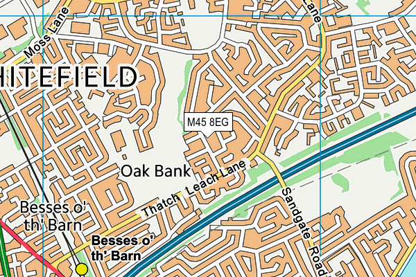 M45 8EG map - OS VectorMap District (Ordnance Survey)