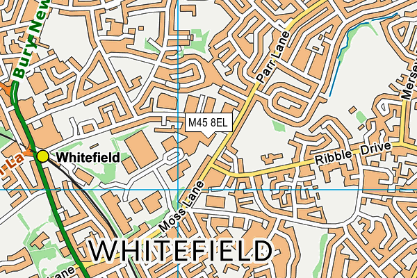 The Gym Group (Manchester Whitefield) map (M45 8EL) - OS VectorMap District (Ordnance Survey)