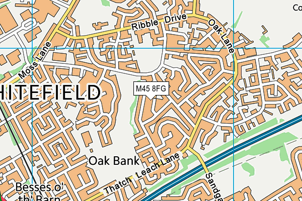 M45 8FG map - OS VectorMap District (Ordnance Survey)
