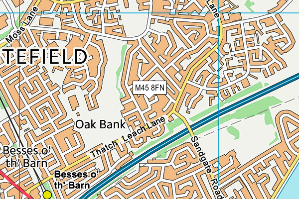 M45 8FN map - OS VectorMap District (Ordnance Survey)