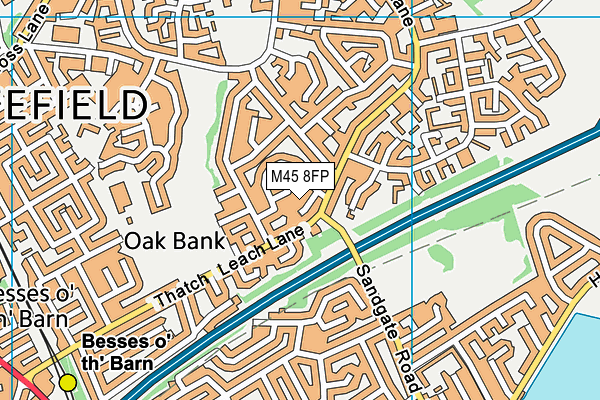 M45 8FP map - OS VectorMap District (Ordnance Survey)