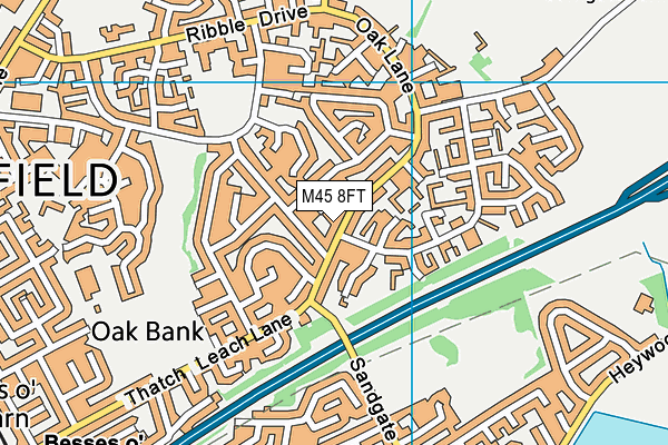 M45 8FT map - OS VectorMap District (Ordnance Survey)