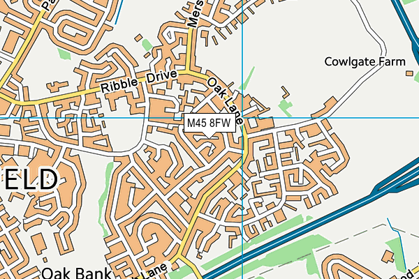 M45 8FW map - OS VectorMap District (Ordnance Survey)