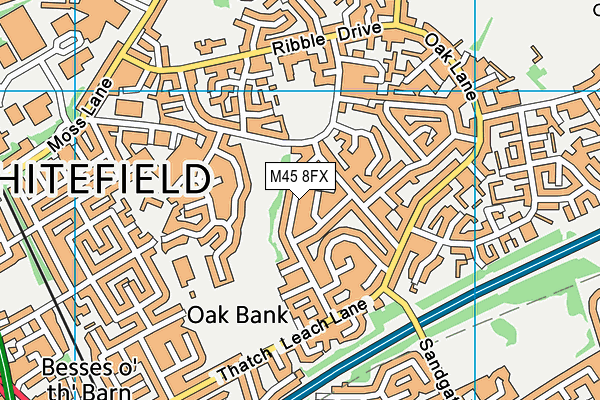 M45 8FX map - OS VectorMap District (Ordnance Survey)