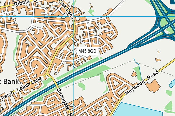 M45 8GD map - OS VectorMap District (Ordnance Survey)