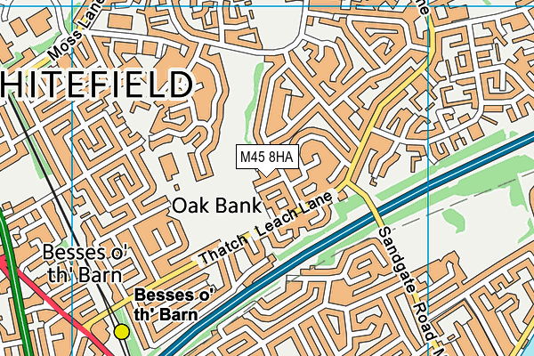 M45 8HA map - OS VectorMap District (Ordnance Survey)