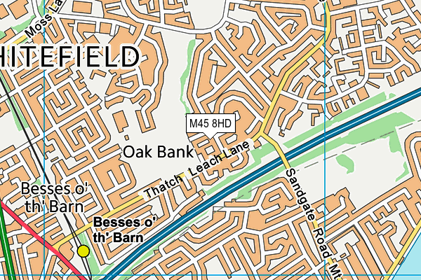 M45 8HD map - OS VectorMap District (Ordnance Survey)