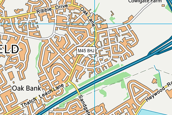M45 8HJ map - OS VectorMap District (Ordnance Survey)