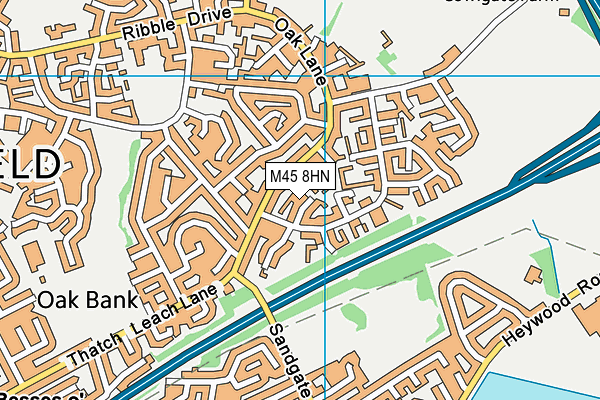 M45 8HN map - OS VectorMap District (Ordnance Survey)