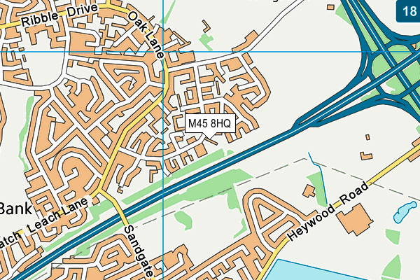 M45 8HQ map - OS VectorMap District (Ordnance Survey)