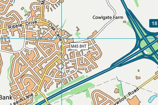 M45 8HT map - OS VectorMap District (Ordnance Survey)