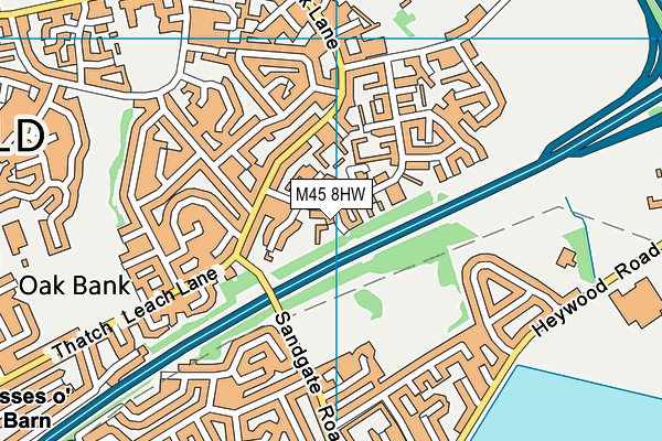 M45 8HW map - OS VectorMap District (Ordnance Survey)