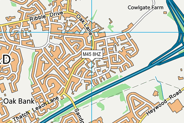 M45 8HZ map - OS VectorMap District (Ordnance Survey)