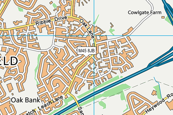 M45 8JB map - OS VectorMap District (Ordnance Survey)