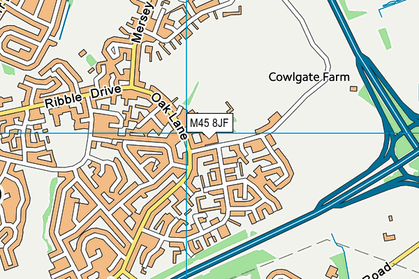 M45 8JF map - OS VectorMap District (Ordnance Survey)