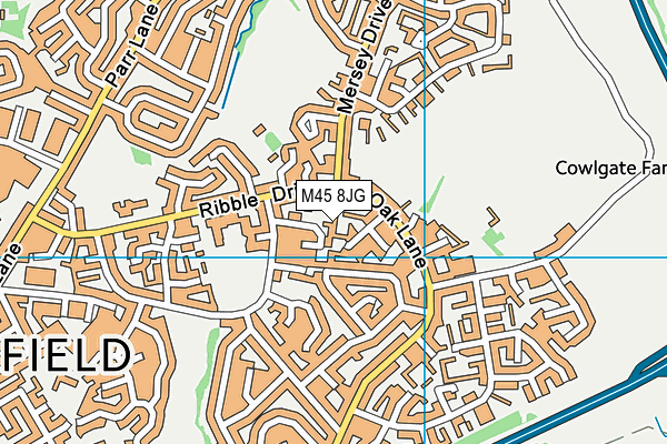 M45 8JG map - OS VectorMap District (Ordnance Survey)