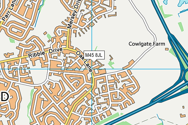 M45 8JL map - OS VectorMap District (Ordnance Survey)