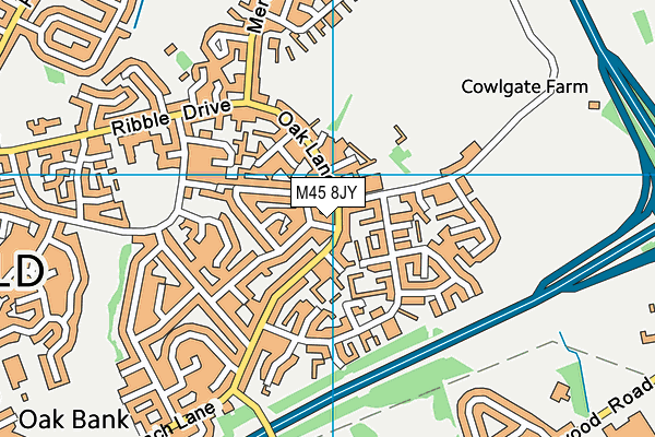 M45 8JY map - OS VectorMap District (Ordnance Survey)