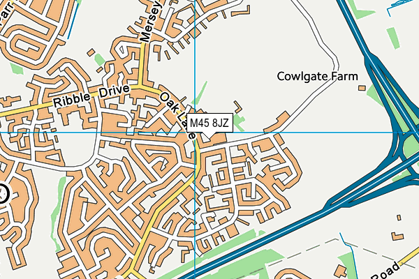 M45 8JZ map - OS VectorMap District (Ordnance Survey)