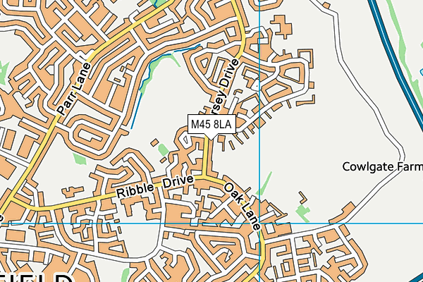 M45 8LA map - OS VectorMap District (Ordnance Survey)