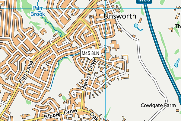 Mersey Drive Community Primary School map (M45 8LN) - OS VectorMap District (Ordnance Survey)