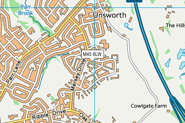 M45 8LW map - OS VectorMap District (Ordnance Survey)