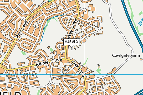 M45 8LX map - OS VectorMap District (Ordnance Survey)