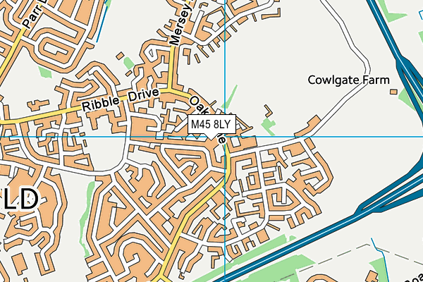 M45 8LY map - OS VectorMap District (Ordnance Survey)