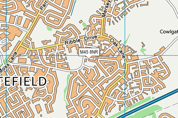 M45 8NR map - OS VectorMap District (Ordnance Survey)