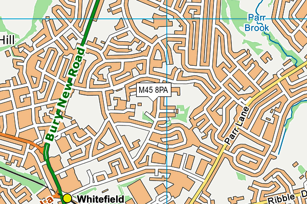 M45 8PA map - OS VectorMap District (Ordnance Survey)